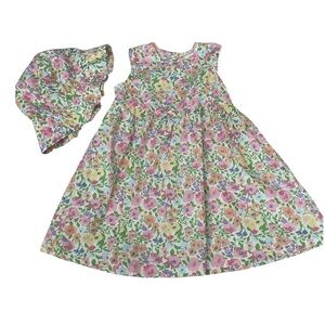 Nine West Multicolor Floral Kids Dress with Hat